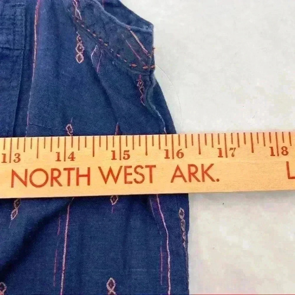 Toad&Co Organic Cotton Dress Womens S Indigo Ridge Sleeveless Button Up Pockets - Picture 7 of 14